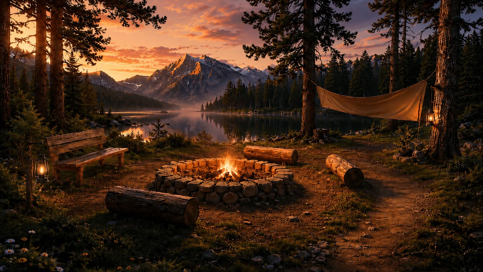 Community Pulse Server Campfire scene at the Warm Fire stage